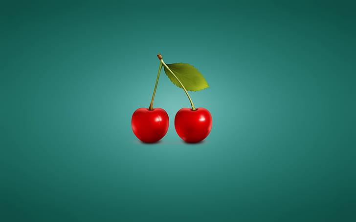Minimalistic Cherries, cherry, fruits, food, HD wallpaper