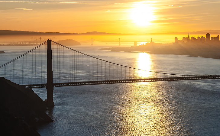 Sunrise, San Francisco, Golden Gate Bridge, San Francisco California, HD wallpaper