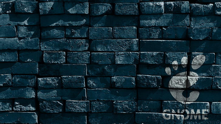 GNOME, Linux, wall, bricks
