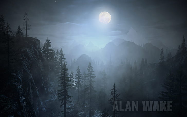 Alan Wake Moon Dark Forest Landscape HD, video games