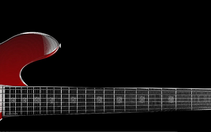 zoom red guitar-Music theme wallpapers, red electric guitar, black background