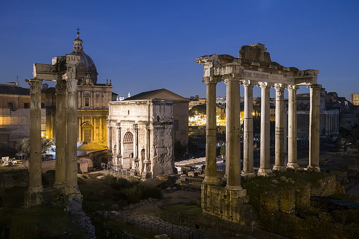 Rome, Italy, Foro Romano, landscape, ruin, architecture, built structure, HD wallpaper