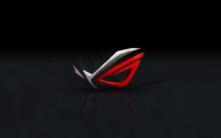 Republic of Gamers logo, reflection, simple background, digital art