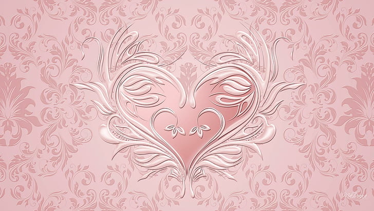 Pink Pearl Valentine, feminine, abstract, heart, valentines day