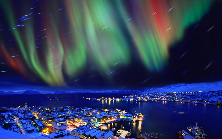 HD wallpaper: aurora, borealis, cities, hammerfest, lights, nights,  northern | Wallpaper Flare