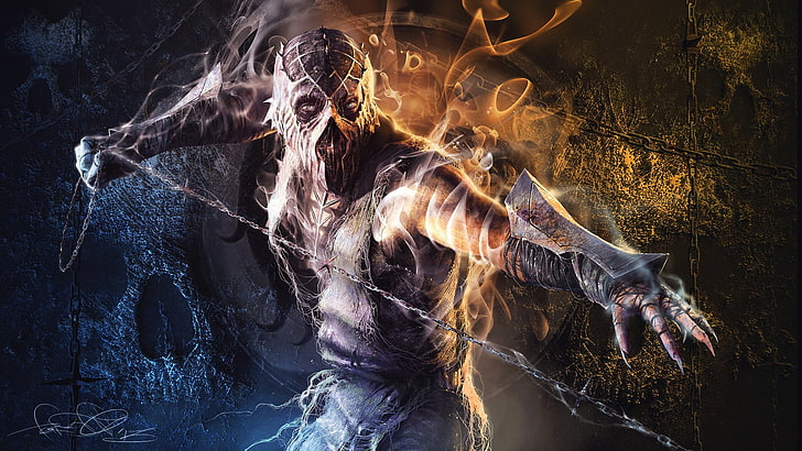 game character illustration, Mortal Kombat, Mortal Kombat X, Smoke (Mortal Kombat)