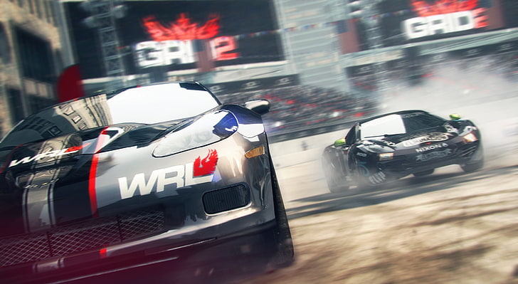 Grid 2 2013, two black vehicles, Games, Other Games, Race, Cars, HD wallpaper