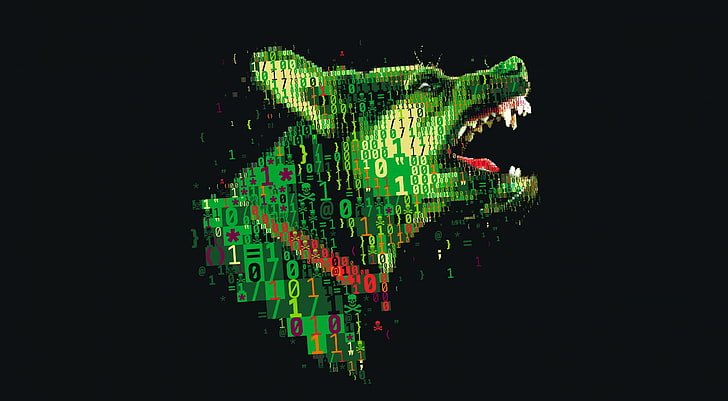 green dog digital photo, digital art, numbers, skull and bones