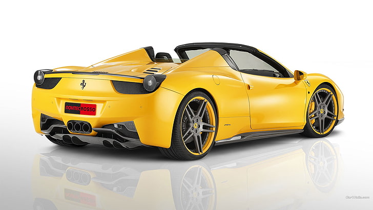 Ferrari 458, supercars, yellow cars, vehicle, motor vehicle