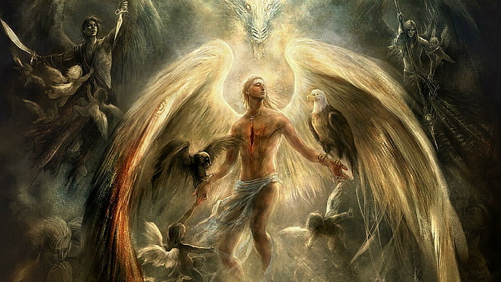 HD wallpaper: god, angel, war, animals, death, fantasy | Wallpaper Flare