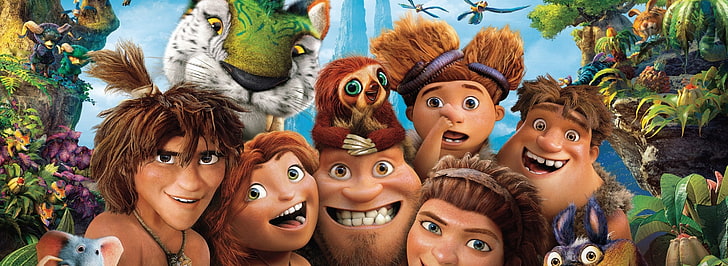 The Croods Characters, movie wallpaper, Cartoons, Others, Family, HD wallpaper