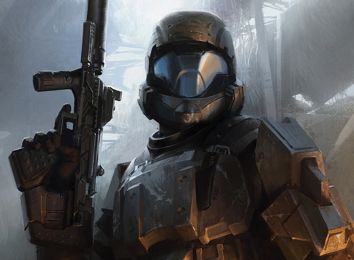 Halo 3 ODST   The Rookie, Halo digital wallpaer, Games, video game