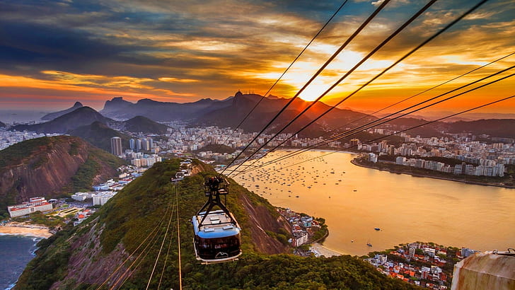 Rio de Janeiro, cityscape, sky, sunlight, HD wallpaper