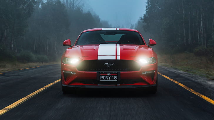 Hd Wallpaper Ford Front View Fastback 2018 Mustang Gt Wallpaper Flare