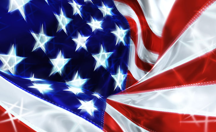 United States Independence Day, USA flag illustration, Holidays