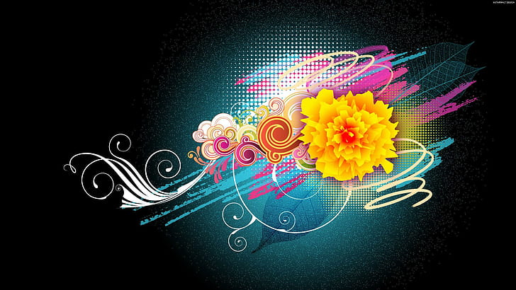 Flower Vector Designs 1080p, vector and designs, HD wallpaper