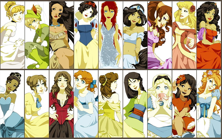 Aladdin, Alice In Wonderland, Beauty And The Beast, Cinderella, HD wallpaper