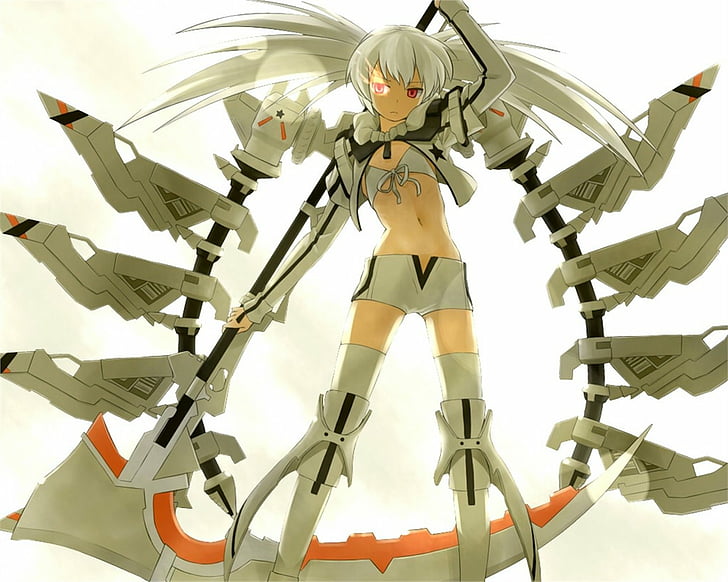Anime, Black Rock Shooter, White Rock Shooter, low angle view