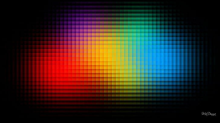 Color Bright, yellow, black, prisms, green, colors, rainbow, abstract, HD wallpaper