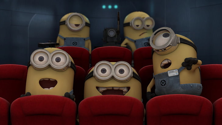 Despicable Me Minions illustration, emotions, movie, movie Theater, HD wallpaper