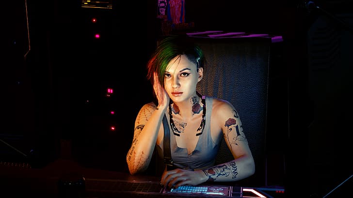 Judy Alvarez, Cyberpunk 2077, video games, looking at viewer, HD wallpaper