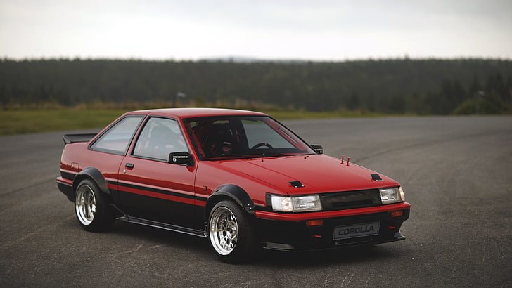 red and black Toyota Corolla Levin, ae86, car, land Vehicle, transportation, HD wallpaper
