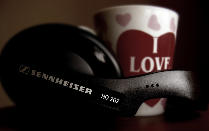 music, headphones, sennheiser, HD202, close-up, indoors, western script, HD wallpaper