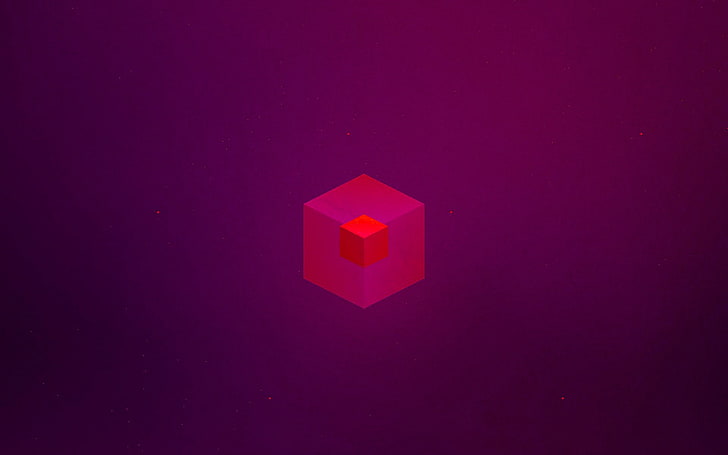 Nintendo Cube logo, minimalism, simple, purple, digital art, studio shot