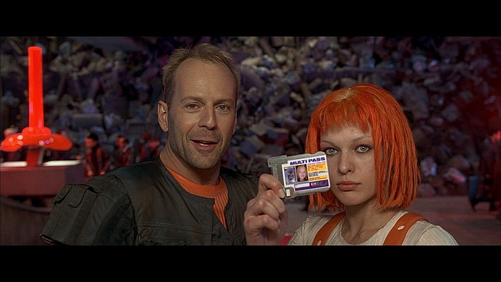 Movie, The Fifth Element , Bruce Willis, Korben Dallas, Leeloo (The Fifth Element)