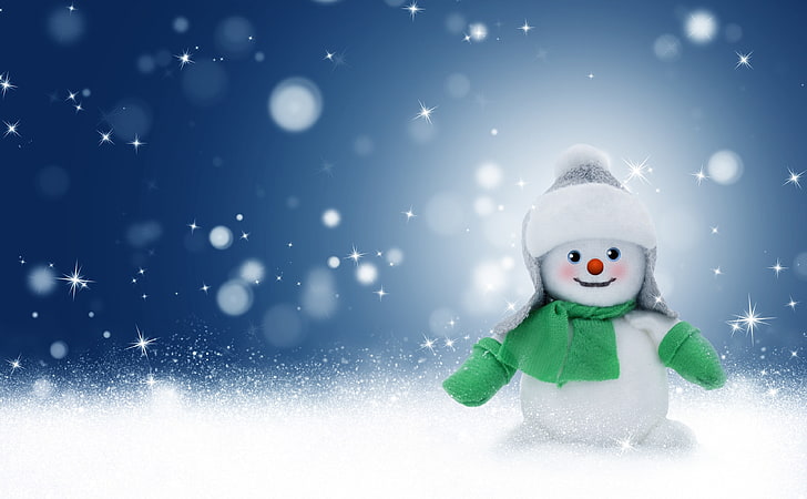 Cute Christmas Snowman, snowman wallpaper, Holidays, Magic, Winter, HD wallpaper