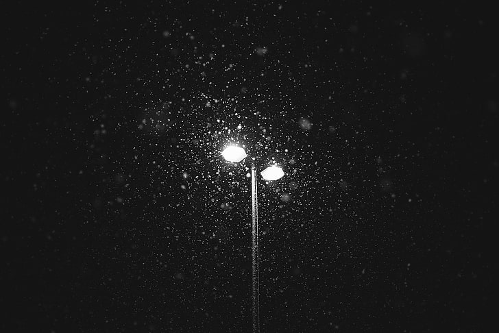 white electric pole with lights, night, illuminated, lighting equipment, HD wallpaper