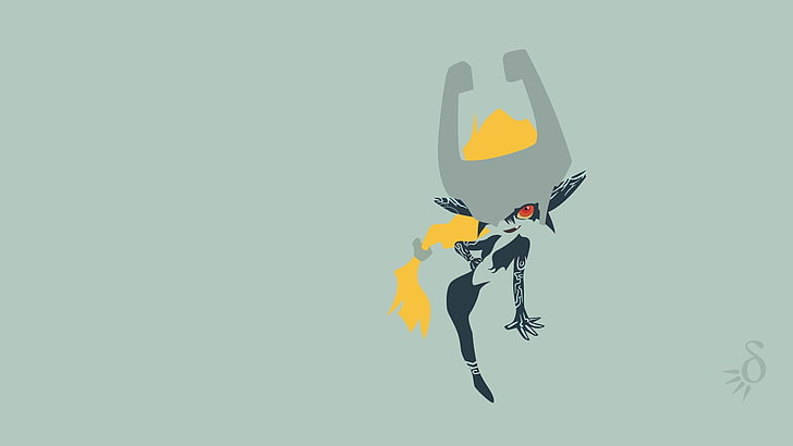 yellow, gray, and black character illustration, Midna, The Legend of Zelda: Twilight Princess