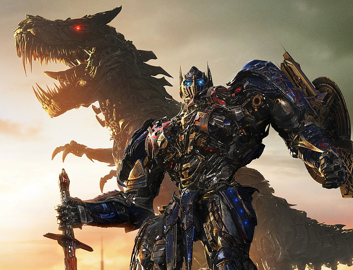 Transformers Optimus Prime and Grimlock, transformers age of extinction