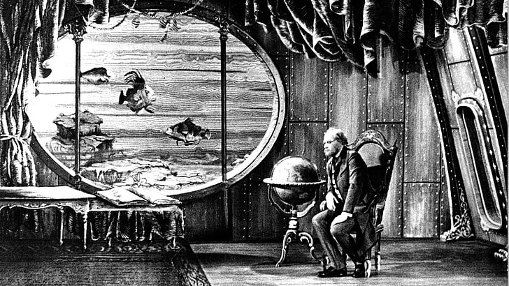 man sitting on chair sketch, Jules Verne, fantasy art, The Fabulous World of Jules Verne, HD wallpaper