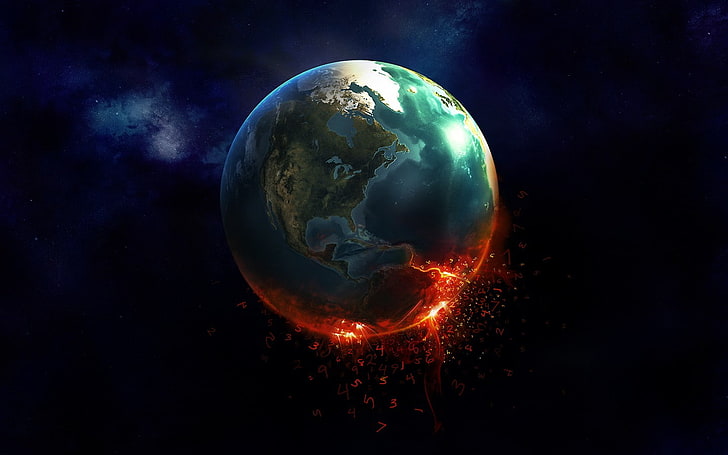 Knowing Burning Earth, space, planet - space, nature, planet earth, HD wallpaper