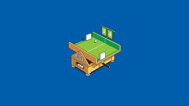 green and brown play table illustration, retro games, minimalism