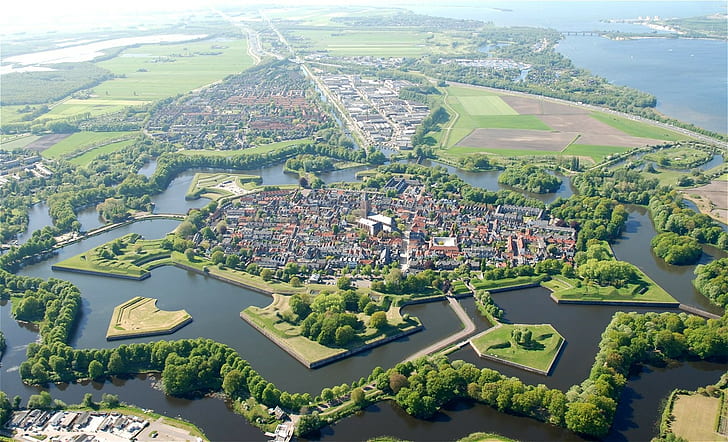 Naarden (netherlands), aerial view, HD wallpaper