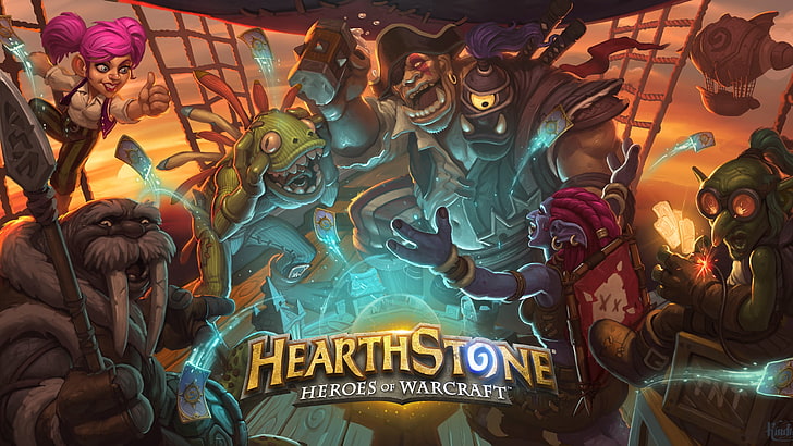 HearthStone wallpaper, heroes of warcraft, pirates, dwarves, murlocs, HD wallpaper