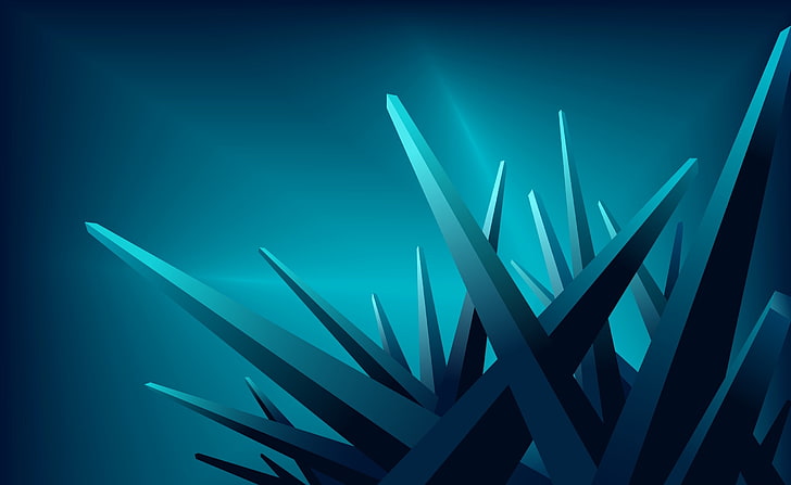 Blue 3D Crystals, icicle wallpaper, Artistic, Abstract, Desktop