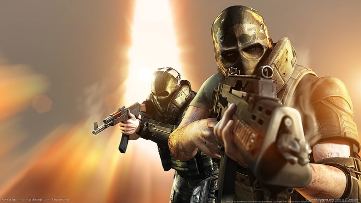 soldiers illustration, Army of Two, digital art, video games, HD wallpaper