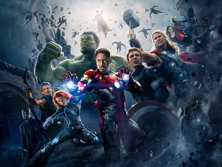 Marvel Avenger wallpaper, Scarlett Johansson, Heroes, Hulk, Iron Man, HD wallpaper