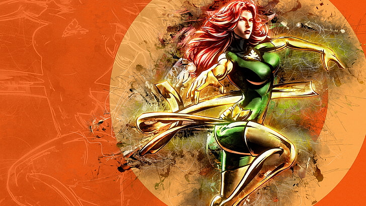 hero, comics, artwork, X-Men, Jean Grey, phoenix, Marvel vs. Capcom 3: Fate of Two Worlds, HD wallpaper