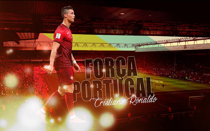 Forca Portugal Cristiano Ronaldo, photo manipulation, sport, stadium, HD wallpaper