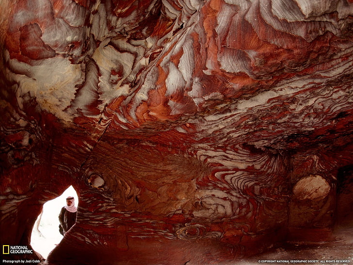 National Geographic, cave-in, Middle East, pattern, rock formation