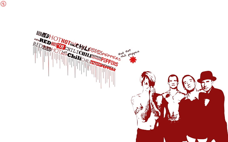 Red Hot Chili Pepper band illustration, music, Rock, RHCP, Red Hot Chili Peppers