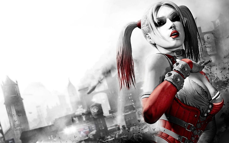 Harley Quinn wallpaper, Batman: Arkham City, video games, architecture