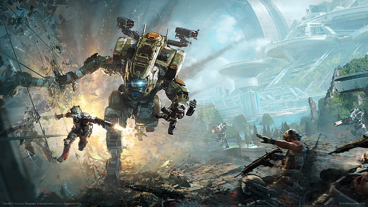 game cover, Titanfall, Titanfall 2, group of people, architecture, HD wallpaper