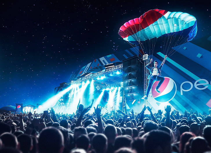 Live concert, Skydive, Pepsi, HD wallpaper