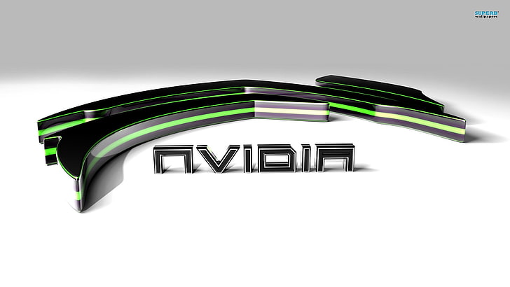 Nvidia text, logo, video games, studio shot, white background, HD wallpaper