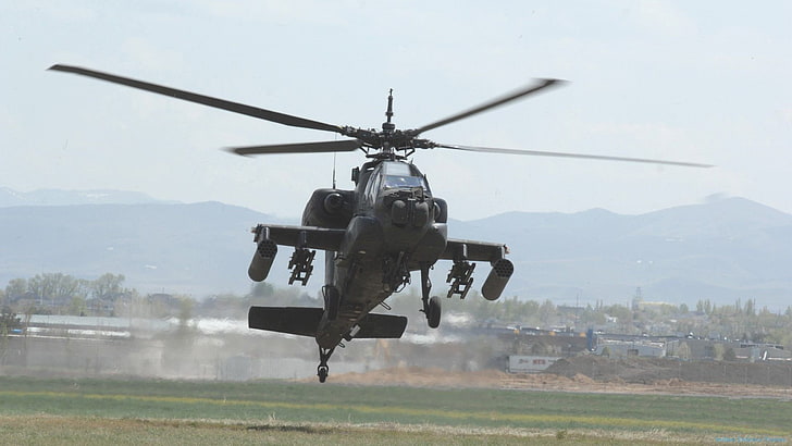 helicopters, military aircraft, Boeing AH-64 Apache, flying